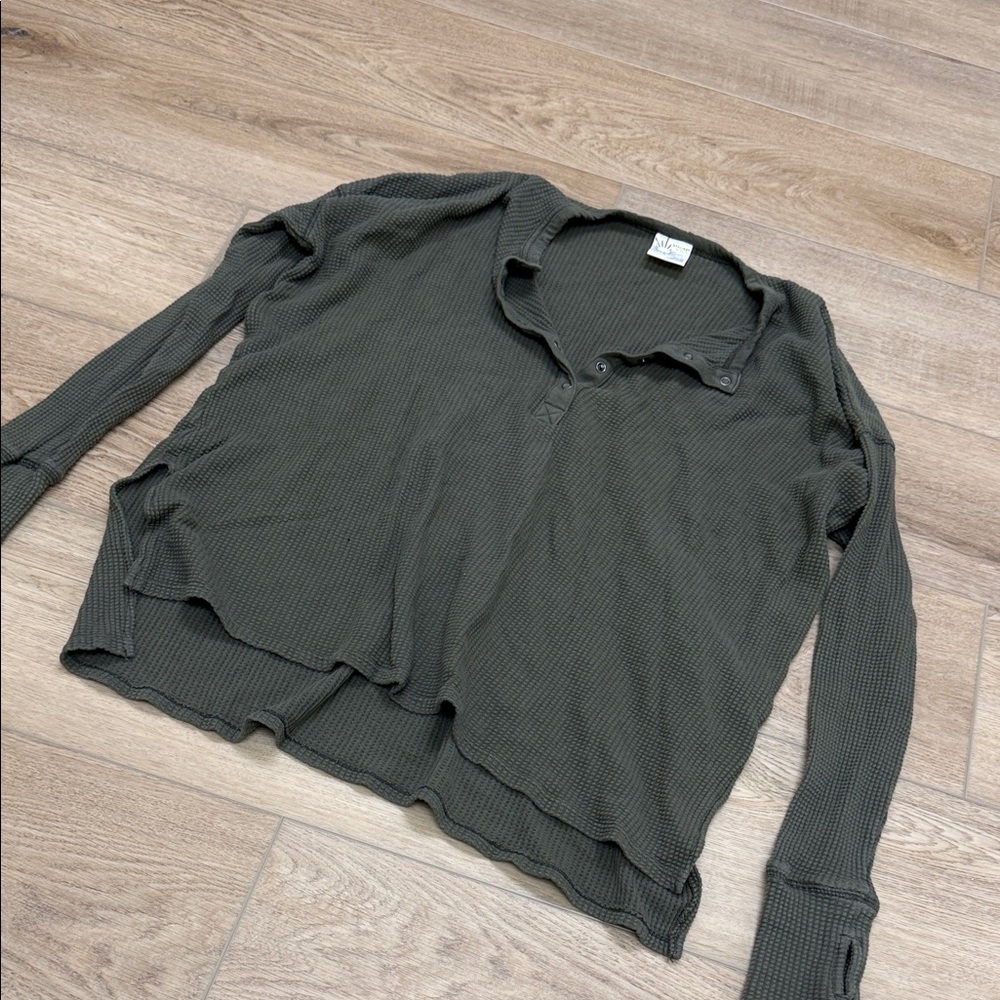 Aerie Dark Green Long Sleeve Top